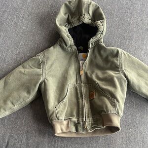 Boys Olive Green carhartt hooded Jacket